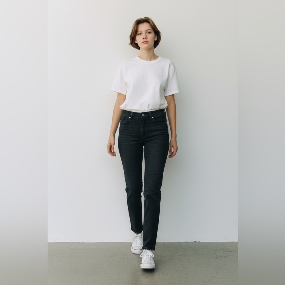 Banana Republic Petite Black Mid Weight Girlfriend Jean